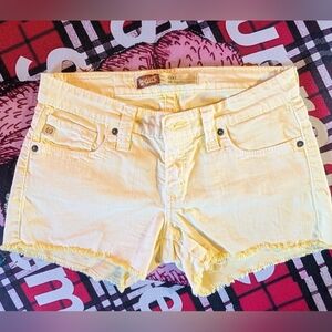 BIG STAR REMY Cut Off Low Rise Fit Denim Shorts Yellow Women's 26